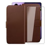 HGJTFANY Wallet Case for Oppo K13 Turbo Pro (6.80") with 1 X Tempered Glass Screen Protector, Stand Function Premium Leather Flip Phone Cover, with Soft TPU Bumper lining Case - Brown