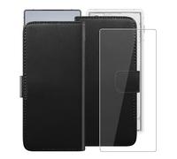 HGJTFANY Wallet Case for ZTE nubia RedMagic 11 Air (6.85") with 1 X Tempered Glass Screen Protector, Stand Function Premium Leather Flip Phone Cover, with Soft TPU Bumper lining Case - Black