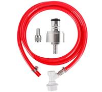 Hgkeke 5.5ft 5/16 Co2 Gas Line Tubing for Kegerator Assembly with stainless steel carbonator cap carbonation cap for soda bottle, Ball Gas Lock Draft beer Red Hose kit for Homebrew
