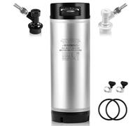 Hgkeke New 5 Gallon Corny Keg, Stainless Steel Beer Keg with Ball Lock Keg Quick Disconnect, Cornelius Keg with Dual Rubber Handle, Portable Draft Beer Keg for Home Brew, 5 Gallon Keg for Party