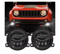Hgkqbomb FogLamp 2Pcs LED Fog Lights For Jeep For Renegade 2015 2016 2017 2018 LED Round Fog Lamps Assembly Pair Lens Bumper Driving Lamp Car Fog Lights