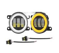 Hgkqbomb FogLamp 3.5 Inch White Amber Halo Daytime Running Light Car Front DRL Round LED Fog Lamp For Jeep For Wrangler 12V For Dodge Off-road 4x4 Bumper Car Fog Lights