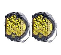 Hgkqbomb FogLamp 7 5 3 Inch LED Additional Driving Fog Light For Combo Auxiliary Spot Flood Work Moto 12V 24V Truck For Jeep For Offroad 4x4 ATV UTV Car Fog Lights(Yellow-5INCH-2PCS)