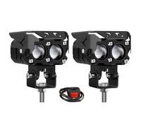 Hgkqbomb FogLamp Dual Color Motorcycle Projector Lens Led Spotlight Fog Lights Auxiliary Spot Light Lamp For Moto Trucks For UTV Car Fog Lights(2 lens B)