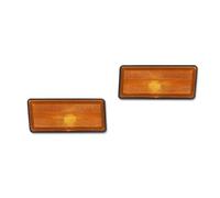 Hgkqbomb For Chevy For Corvette For C3 1974-1979 No Bulb/Socket Front/Rear Bumper Side Marker Parking Light Housing Shells Tail Lights(2pcs Amber lens)