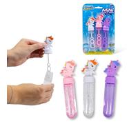 HGL 3PK UNICORN MINI BUBBLE WANDS - Bubble Maker - Kid's Party - Unisex - 14.1 cm x 4.3 cm x 2.5 cm, Assorted Designs and Colours