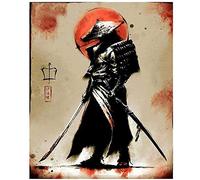 HGlSG DIY Painting by numbers Samurai painting by numbers With brush and acrylic paint paint by numbers for adults canvas paintings for living room Suitable for livin40x60cm(No frame)