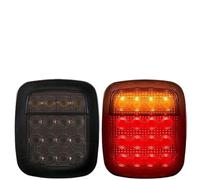 HGMGFYCX For Jeep For Wrangler YJ TJ CJ 2pcs 16 LED Tail Lights Smoked Shell Tail Light Rear Brake Reverse Light Turn Signals (Smoked with Turn)