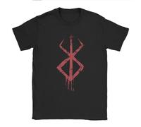 HGmkUNEa Berserk of Sacrifice Symbol T Shirts Men 100% Cotton Funny Printing Tshirts O-Neck Short Sleeve Tops Black M