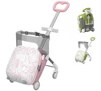 HGMMFZ Suitcase for Children Ride-on 45L Trolley Case Kids Cabin Bag 220lb Load-Bearing Hand Luggage with Thickened Base Detachable Pram for Ages 2-10 Holiday Travel Birthday Gift