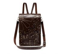 HGMMFZ Womens Crossbody Bag Steampunk Tote Bag With Adjustable Straps Retro PU Leather Backpack Bags Large Capacity Gothic Shoulder Travel Bags for Work Travel Shopping and Evening Events
