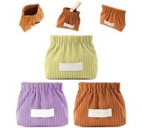 HGMZUOAI Elastic Hair Scrunchie Organiser, Corduroy Elastic Storage Bag, Corduroy Lipstick Bag, Portable Travel Cord, Elastic Storage Bag, Hair Accessories Organizer, Green + coffee + purple, Travel