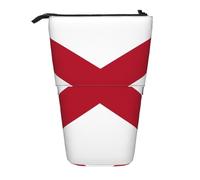 hgnbcsa Alabama State Flag Print Zipper Pencil Case, Telescopic Design Bag, Compact to Expandable, for Stationery Cosmetic Items