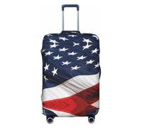 hgnbcsa American Flag Printed Luggage Wrap, Anti Scratch Trunk Skin, Double Sided Pattern Sleeve, for Airport Transit