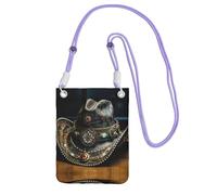 Hgnbcsa American West Rodeo Hat Print Small Crossbody Bags For Women, Mini Cell Phone Cross Body Purses Travel Wallet Purses