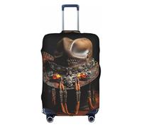 hgnbcsa American West Rodeo Hat Printed Luggage Wrap, Anti Scratch Trunk Skin, Double Sided Pattern Sleeve, for Airport Transit