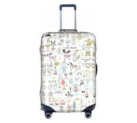 hgnbcsa Animal Rabbit Fox Dee Printed Luggage Wrap, Anti Scratch Trunk Skin, Double Sided Pattern Sleeve, for Airport Transit