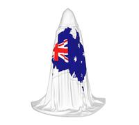 hgnbcsa Australian Flag Map Print Hooded Cape For Full Length Teenagers, Halloween Long Cloak With Hood Unisex Robe Costume