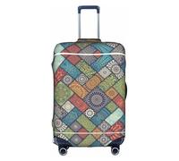 hgnbcsa Background Geometry Printed Luggage Wrap, Anti Scratch Trunk Skin, Double Sided Pattern Sleeve, for Airport Transit