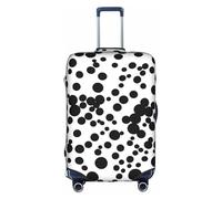 hgnbcsa Black & White Big Dot Printed Luggage Wrap, Anti Scratch Trunk Skin, Double Sided Pattern Sleeve, for Airport Transit