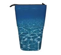 hgnbcsa Blue Deep Ocean Print Zipper Pencil Case, Telescopic Design Bag, Compact to Expandable, for Stationery Cosmetic Items