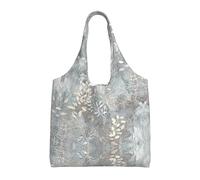 Hgnbcsa Blue Grace Flora Canvas Shoulder Bag For Women, Large Spacious Tote For Everyday Commute Grocery Shopping Travel