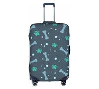 hgnbcsa Bones and Dog Claws Printed Luggage Wrap, Anti Scratch Trunk Skin, Double Sided Pattern Sleeve, for Airport Transit