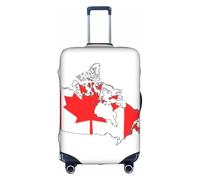 hgnbcsa Canadian Flag Map Printed Luggage Wrap, Anti Scratch Trunk Skin, Double Sided Pattern Sleeve, for Airport Transit