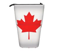 hgnbcsa Canadian Flag Print Zipper Pencil Case, Telescopic Design Bag, Compact to Expandable, for Stationery Cosmetic Items