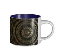 hgnbcsa Circle Print Full Wrap Printed Mugs, Large Capacity Ceramic Mugs, with Non-Slip Bottom for Home Kitchen Office