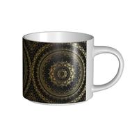 hgnbcsa Circle Print Full Wrap Printed Mugs, Large Capacity Ceramic Mugs, with Non-Slip Bottom for Home Kitchen Office