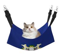 hgnbcsa Connecticut State Flag Cat Nap Bed & Window Perch Hammock, Soft Washable Pet Lounge For Indoor Cats, Adjustable Straps