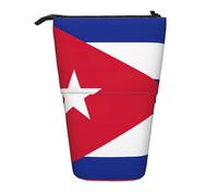 hgnbcsa Cuban Flag Print Zipper Pencil Case, Telescopic Design Bag, Compact to Expandable, for Stationery Cosmetic Items