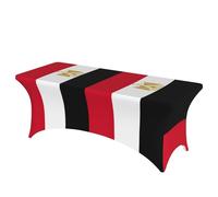 hgnbcsa Egyptian Flag Full Print Stretch Rectangular Tablecloth 6ft Elastic Table Cover For Buffet Party Wedding