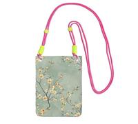 Hgnbcsa Elegant Peach Tree Blossoms Print Small Crossbody Bags For Women, Mini Cell Phone Cross Body Purses Travel Wallet Purses