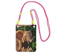 Hgnbcsa Expressive Rust Elephant Print Small Crossbody Bags For Women, Mini Cell Phone Cross Body Purses Travel Wallet Purses