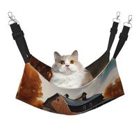 hgnbcsa Fall Country Barn Cat Nap Bed & Window Perch Hammock, Soft Washable Pet Lounge For Indoor Cats, Adjustable Straps