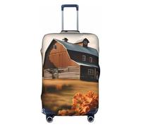hgnbcsa Fall Country Barn Printed Luggage Wrap, Anti Scratch Trunk Skin, Double Sided Pattern Sleeve, for Airport Transit