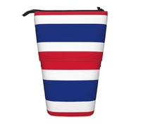 hgnbcsa Flag of Costa Rica Print Zipper Pencil Case, Telescopic Design Bag, Compact to Expandable, for Stationery Cosmetic Items