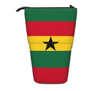 hgnbcsa Flag of Ghana Print Zipper Pencil Case, Telescopic Design Bag, Compact to Expandable, for Stationery Cosmetic Items