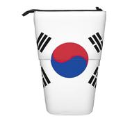 hgnbcsa Flag of Republic of Korea Print Zipper Pencil Case, Telescopic Design Bag, Compact to Expandable, for Stationery Cosmetic Items