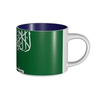 hgnbcsa Flag of Saudi Arabia Print Full Wrap Printed Mugs, Large Capacity Ceramic Mugs, with Non-Slip Bottom for Home Kitchen Office