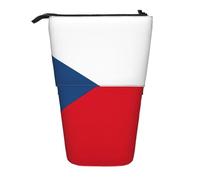 hgnbcsa Flag of The Czech Republic Print Zipper Pencil Case, Telescopic Design Bag, Compact to Expandable, for Stationery Cosmetic Items