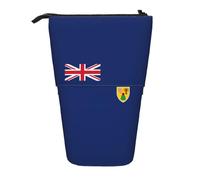 hgnbcsa Flag of The Turks and Caicos Islands Print Zipper Pencil Case, Telescopic Design Bag, Compact to Expandable, for Stationery Cosmetic Items