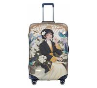hgnbcsa Gardenia Flowers Birds Printed Luggage Wrap, Anti Scratch Trunk Skin, Double Sided Pattern Sleeve, for Airport Transit
