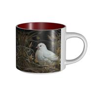 hgnbcsa Grass and Dove Print Full Wrap Printed Mugs, Large Capacity Ceramic Mugs, with Non-Slip Bottom for Home Kitchen Office