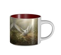 hgnbcsa Grass and Dove Print Full Wrap Printed Mugs, Large Capacity Ceramic Mugs, with Non-Slip Bottom for Home Kitchen Office