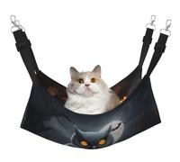 hgnbcsa Halloween Owl Ghost Pumpkin Cat Nap Bed & Window Perch Hammock, Soft Washable Pet Lounge For Indoor Cats, Adjustable Straps