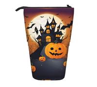 hgnbcsa Happy-Halloween-Vector 1 Print Zipper Pencil Case, Telescopic Design Bag, Compact to Expandable, for Stationery Cosmetic Items