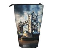 hgnbcsa Historic London Bridge Print Zipper Pencil Case, Telescopic Design Bag, Compact to Expandable, for Stationery Cosmetic Items
